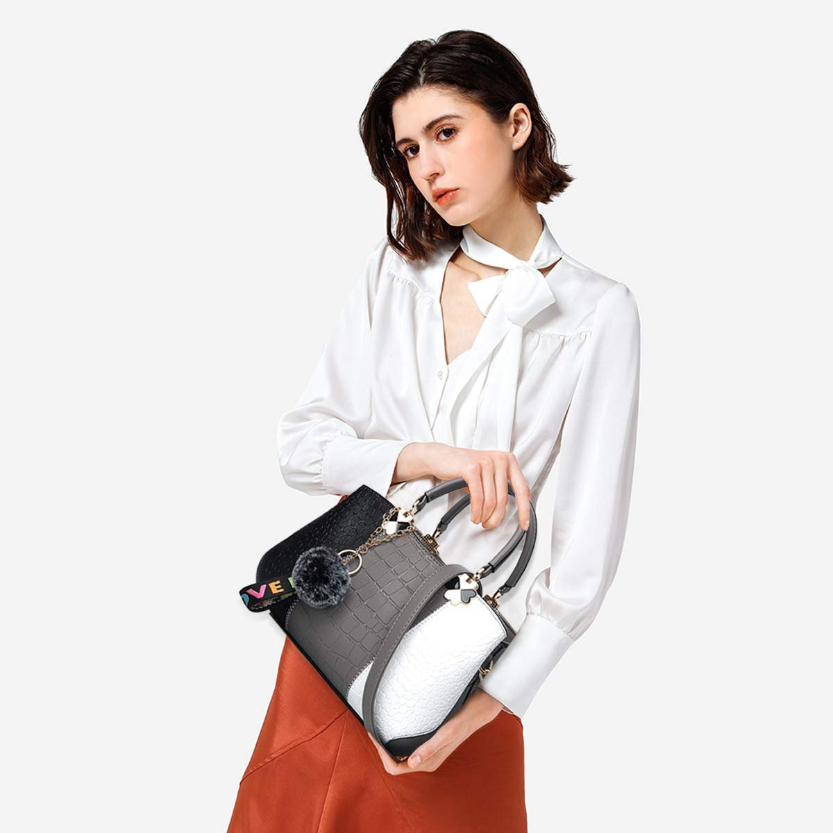 Сумка з верхньою ручкою NICOLE & DORIS, сіра, фото №2