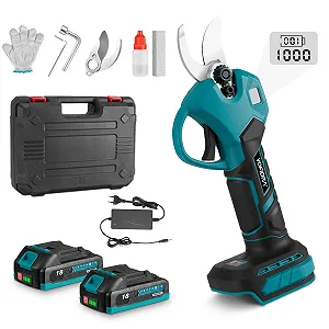 Секатор Yofidra акумуляторний електричний з LCD дисплеєм, 2 SK5 леза, зарядний пристрій, 2 акумулятори, 25 мм - Фото 1