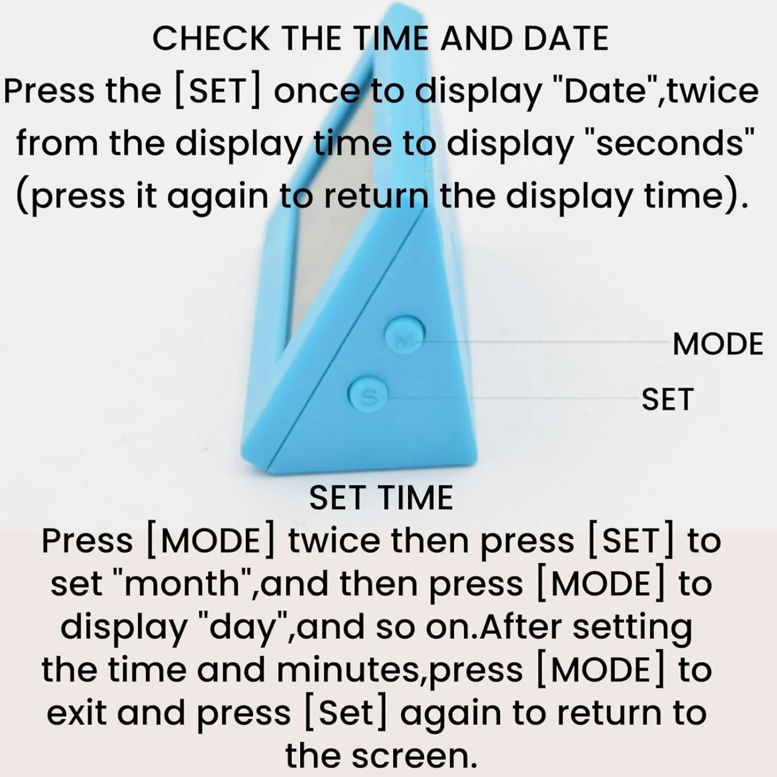 Маленький Цифровой Дорожный Часы Белый, фото №7