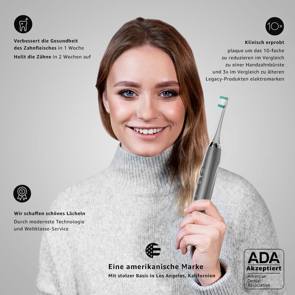 Електрична зубна щітка Aquasonic Vibe Series 4 режими Anthracite Metallic, фото №5