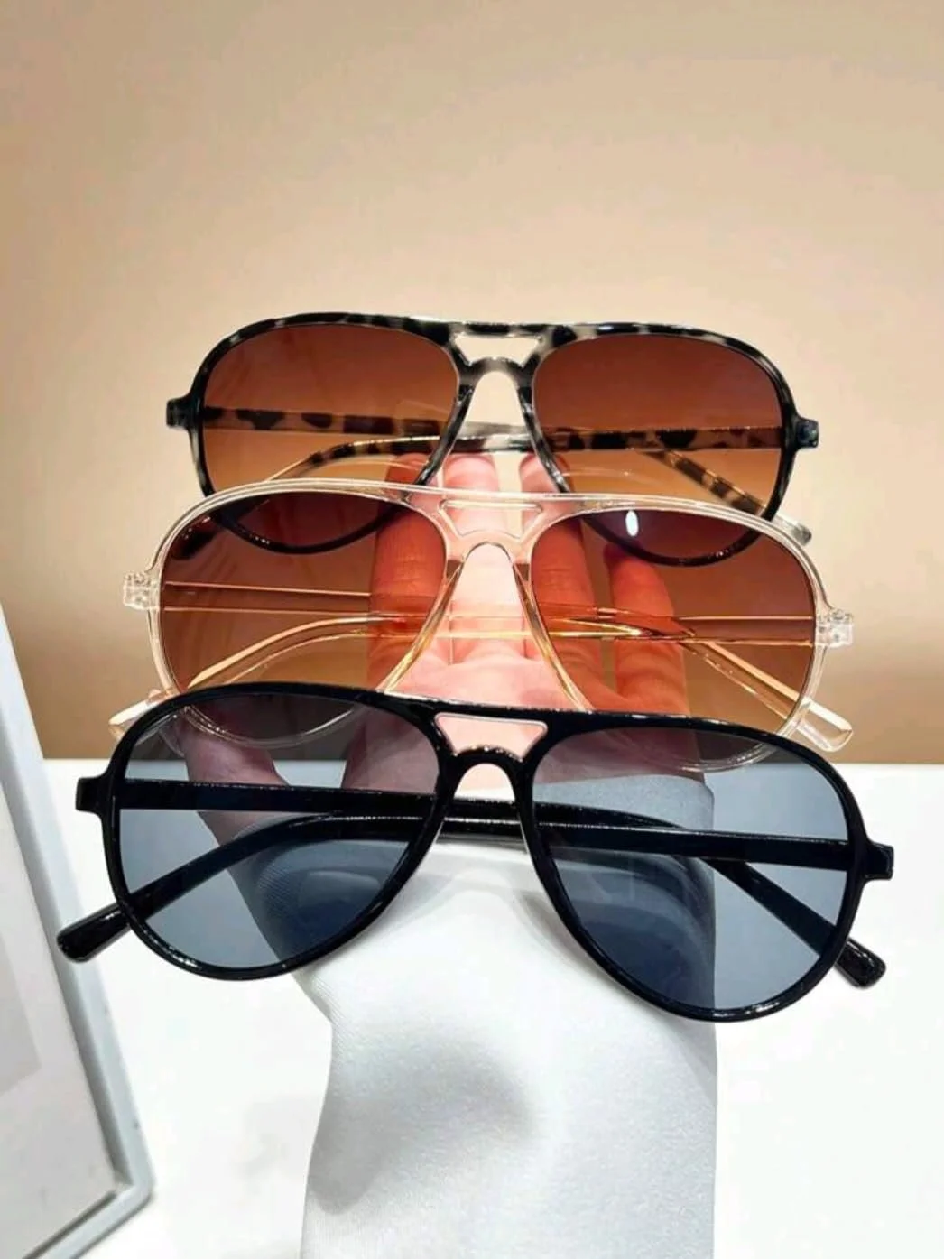 Набір сонцезахисних окулярів, 3 шт, в ретро стилі, фото №2