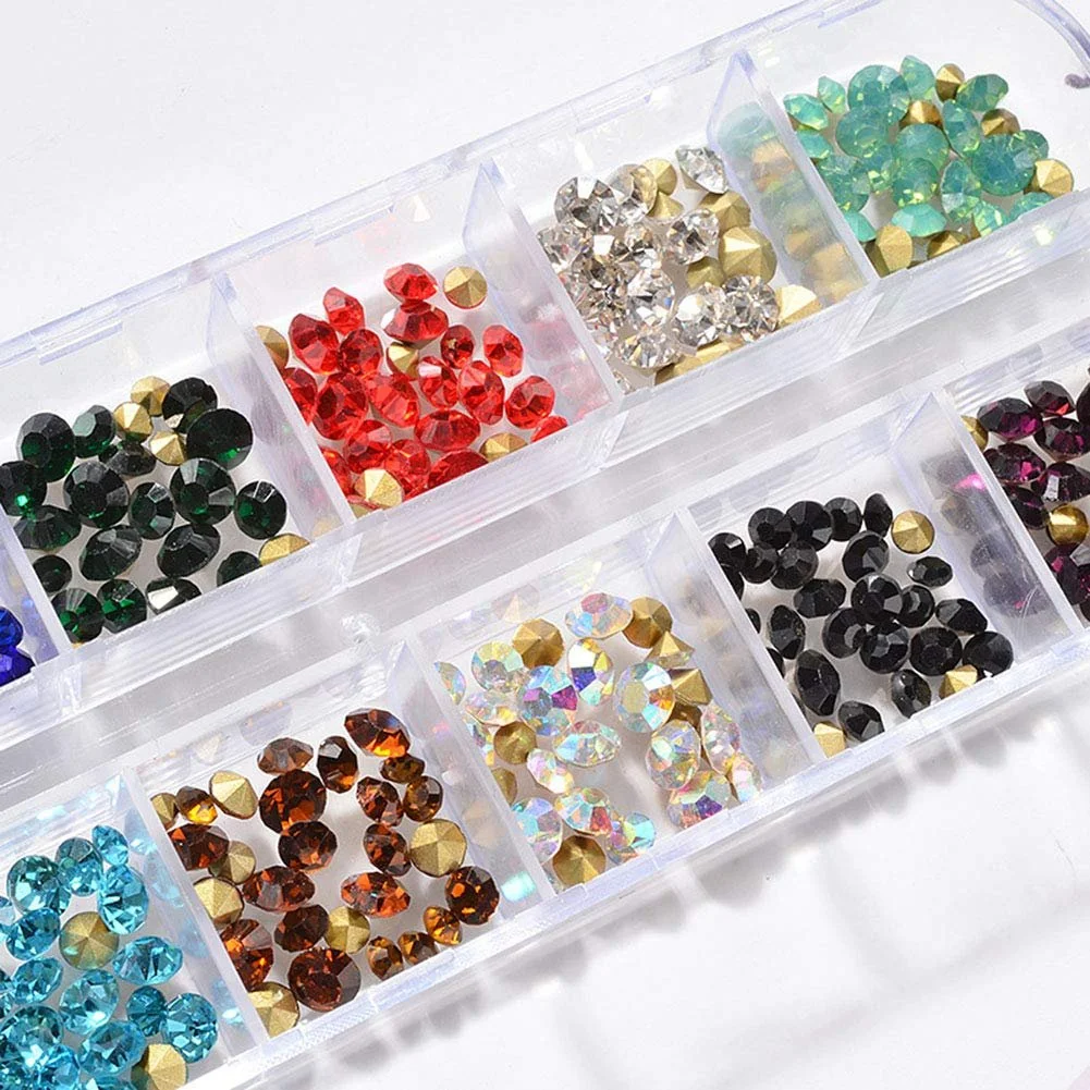 Кристальные стразы для ногтей с заостренной задней частью разных цветов 360 шт., фото №2 Кристальные стразы для ногтей с заостренной задней частью разных цветов 360 шт., фото №2
