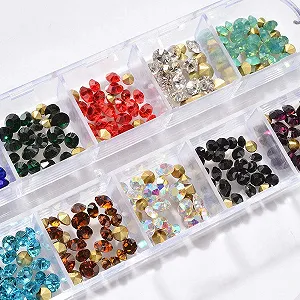 Кристальные стразы для ногтей с заостренной задней частью разных цветов 360 шт. synthetic.ua - Фото 1