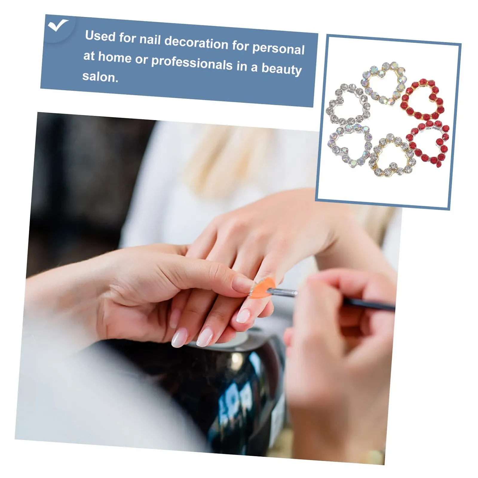 Прикраси підвіски для нігтів у формі серця, фото №8