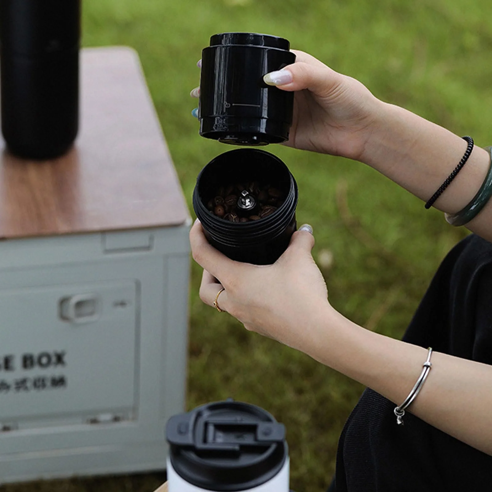 Электрическая кофемолка с таймером регулируемого помола для путешествий и кемпинга, фото №8