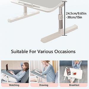Раскладной столик для ноутбука, поднос для кровати, подставка для ноутбука, прочный, регулируемый по высоте, для балкона, чайной комнаты, рисования, серый стиль B synthetic.ua - Фото 1