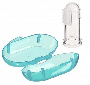 Зубная щетка на палец для ребенка IBaby Team массажная щеточка десен и новых зубов c контейнером 1 шт Прозрачный synthetic.ua - Фото 1