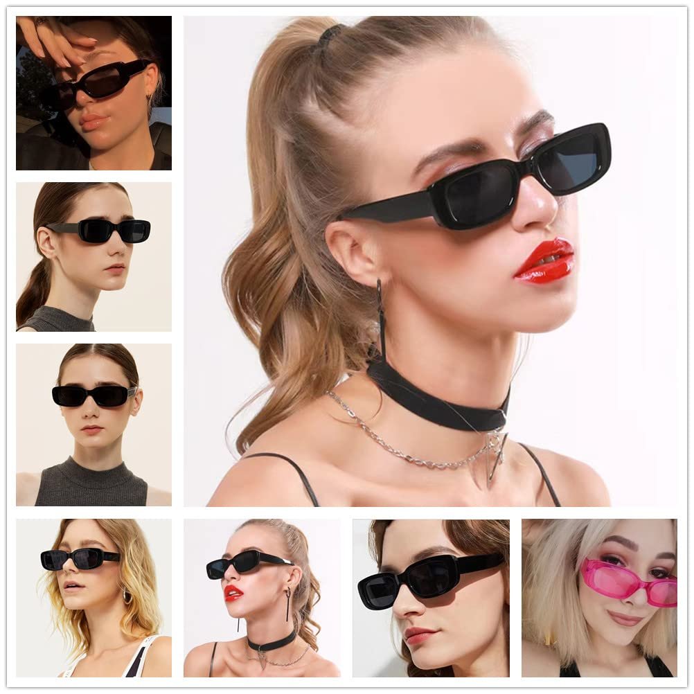 Вінтажні сонцезахисні окуляри Прямокутні WDZAYXC для жінок і чоловіків Модні Ретро Квадратна оправа UV400, фото №5