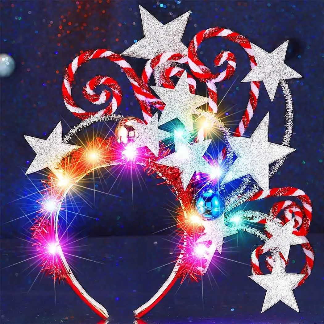 Обруч для волосся зі світними зірками Reaky LED, фото №1