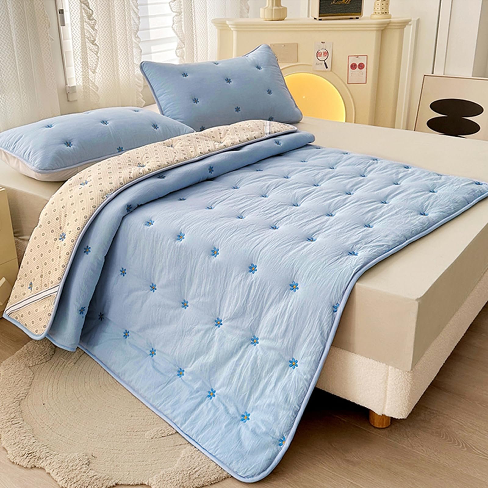 Наматрасник HAIBA 200 x 220 см, стеганый, синий., фото №2