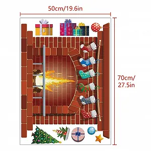 Наклейка на стіну Різдвяний камін Різні кольори Декор для вітальні Спальні Дитячої synthetic.ua - Фото 1