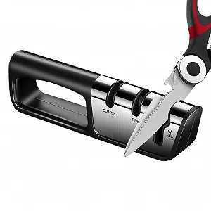 Точило для ножів та ножиць 3-рівневе 22 x 6 см Портативне - Фото 1