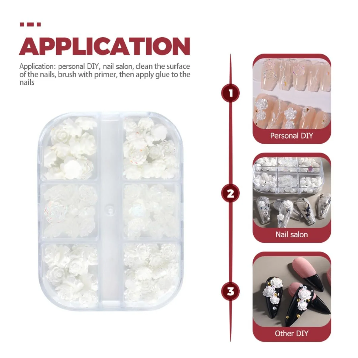 Украшения для ногтей WOONEKY Цветы Смола Дизайн, фото №5