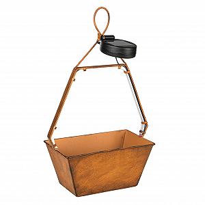 Підвісний світильник на сонячних батареях Spetebo Hexagon з чашею для рослин, теплий білий світлодіод, ефект іржі synthetic.ua - Фото 1