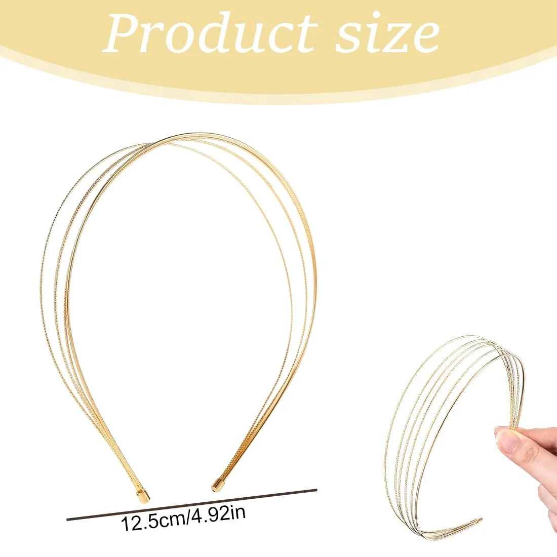 Багатошарові металеві обручі для волосся, фото №2