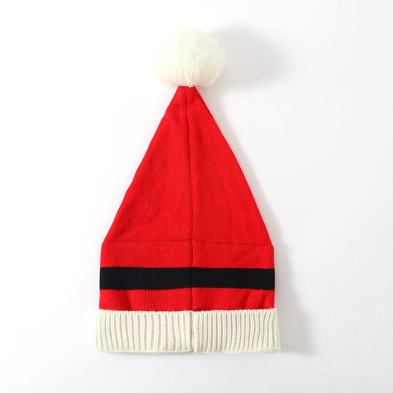 Новогодняя Шапка Санты Трикотажная с Меховым Бубоном, фото №3 Новогодняя Шапка Санты Трикотажная с Меховым Бубоном, фото №3