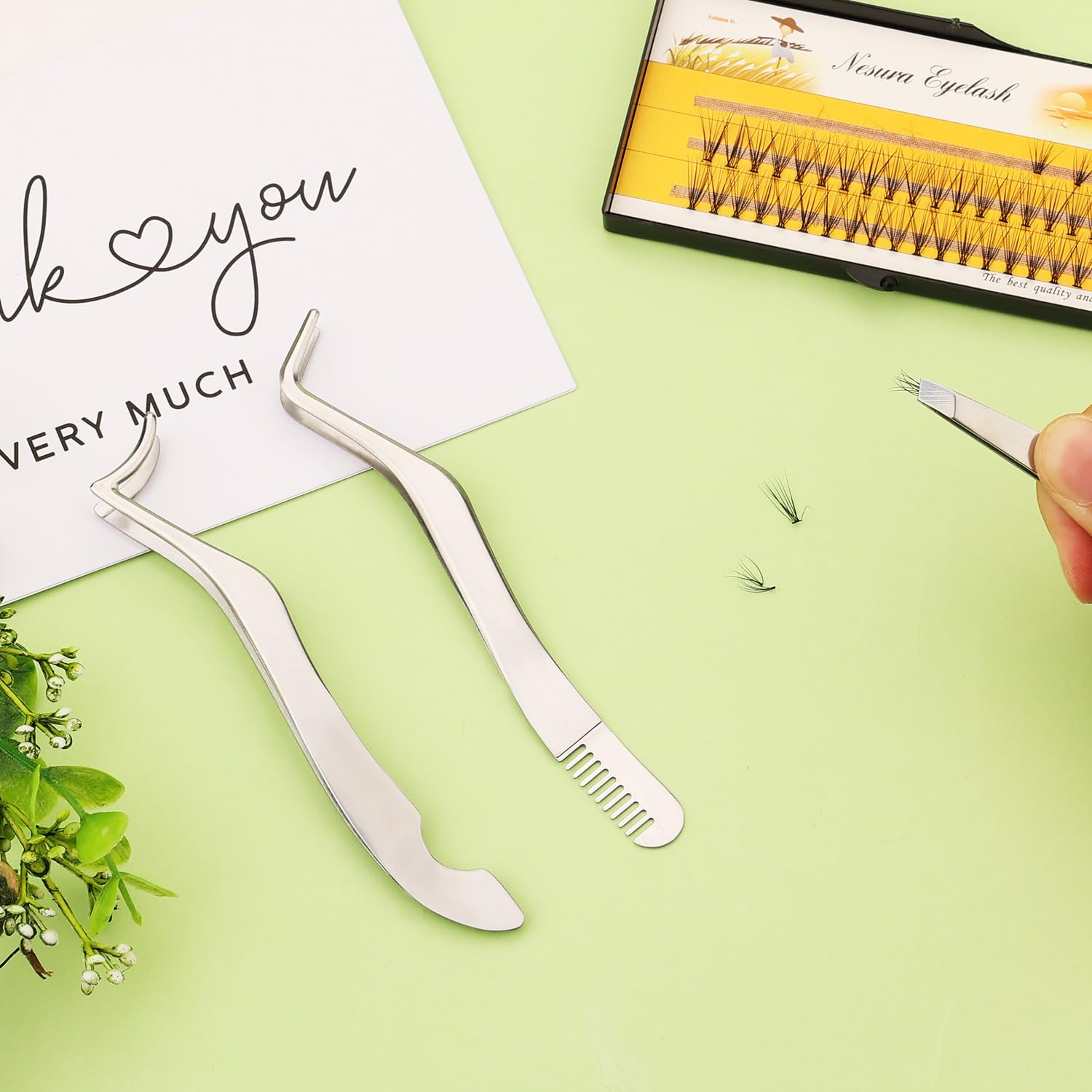 Набір Eyelash Applicator Сталеві пінцети Додатки для вій Сріблястий, фото №4