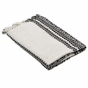 Покривало EGLO LIVING Longlac Бавовна, кремовий та чорний, 130 x 170 см - Фото 1