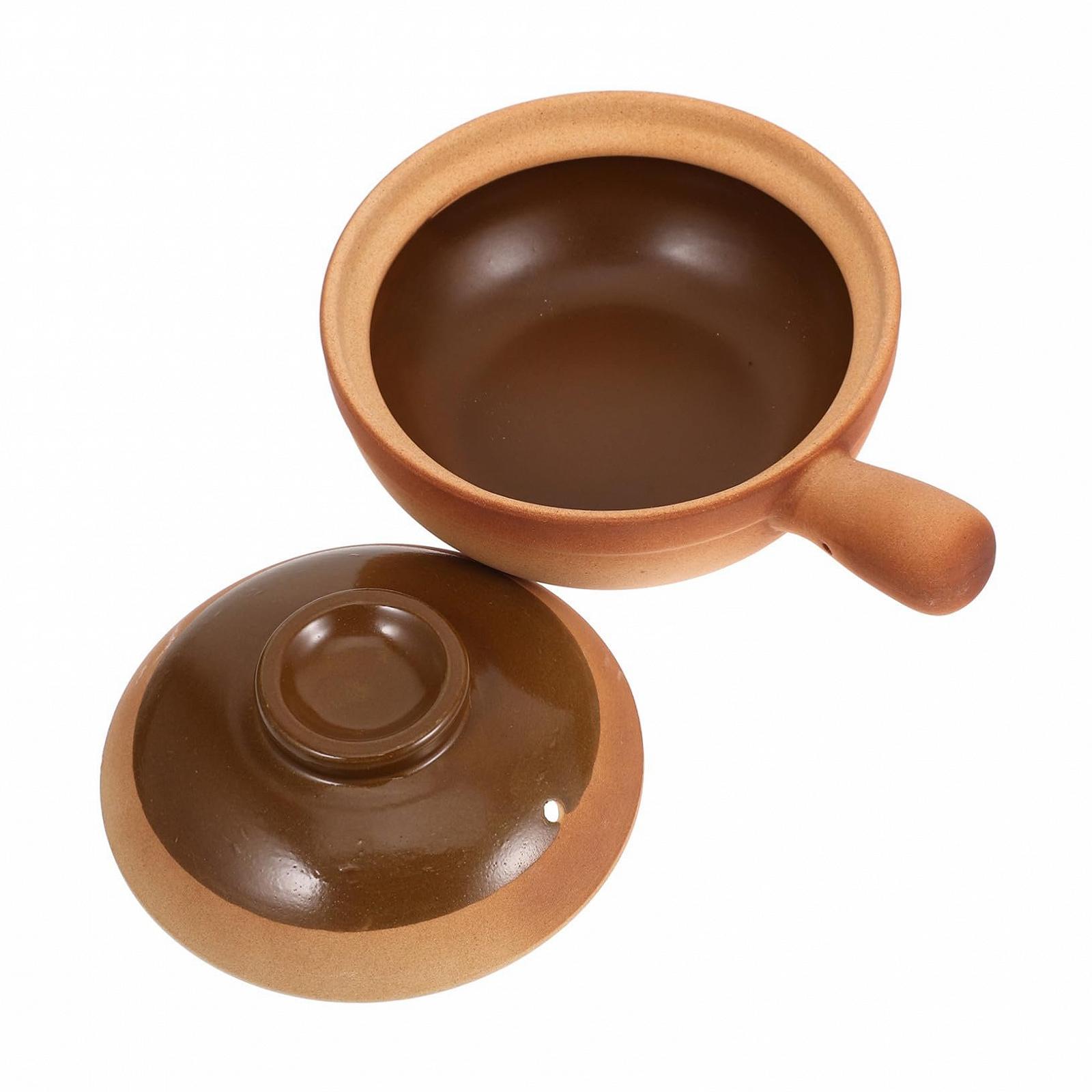 Глиняний горщик керамічний з бічною ручкою та кришкою 850 мл Традиційний, фото №1 Глиняний горщик керамічний з бічною ручкою та кришкою 850 мл Традиційний, фото №1