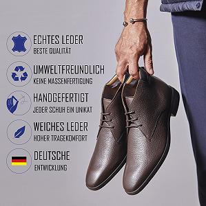 Мужские ботинки Chukka Bioflex Elegant Кожаные на шнурках Черный/Коричневый, размеры 40-46 synthetic.ua - Фото 1