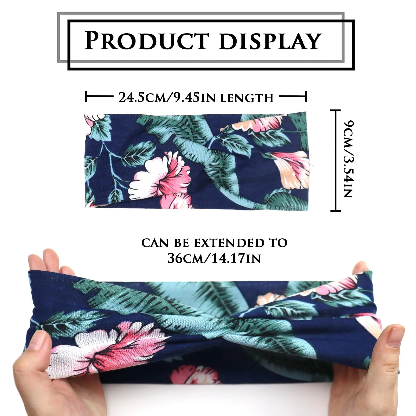 Пов'язка на голову широка еластична м'яка літня в стилі бохо, фото №2 Пов'язка на голову широка еластична м'яка літня в стилі бохо, фото №2