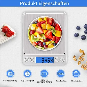 Ваги кухонні цифрові Cuisaid 3 кг / 0,1 г 6 одиниць вимірювання LCD з 2 лотками synthetic.ua - Фото 1