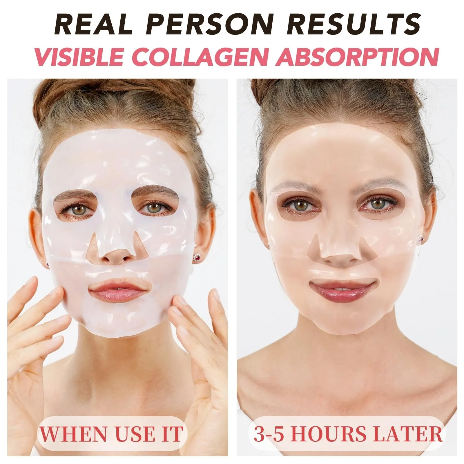 Маска коллагеновая, упаковка из 8 штук Маска коллагеновая для лица Real Deep Collagen, маска для лифтинга против морщин, фото №5