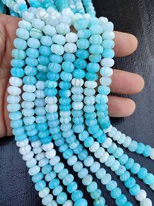 Бусины из натурального перуанского опала, гладкие, арбуз, 8.5-9 мм, нить длиной 40.6 см, ожерелья, браслета synthetic.ua - Фото 1