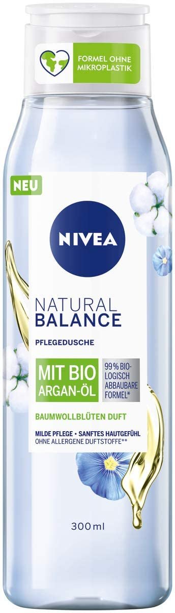 Гель для душа NIVEA Natural Balance Cotton Blossom & Organic Argan Oil 300 мл, фото №1 Гель для душа NIVEA Natural Balance Cotton Blossom & Organic Argan Oil 300 мл, фото №1