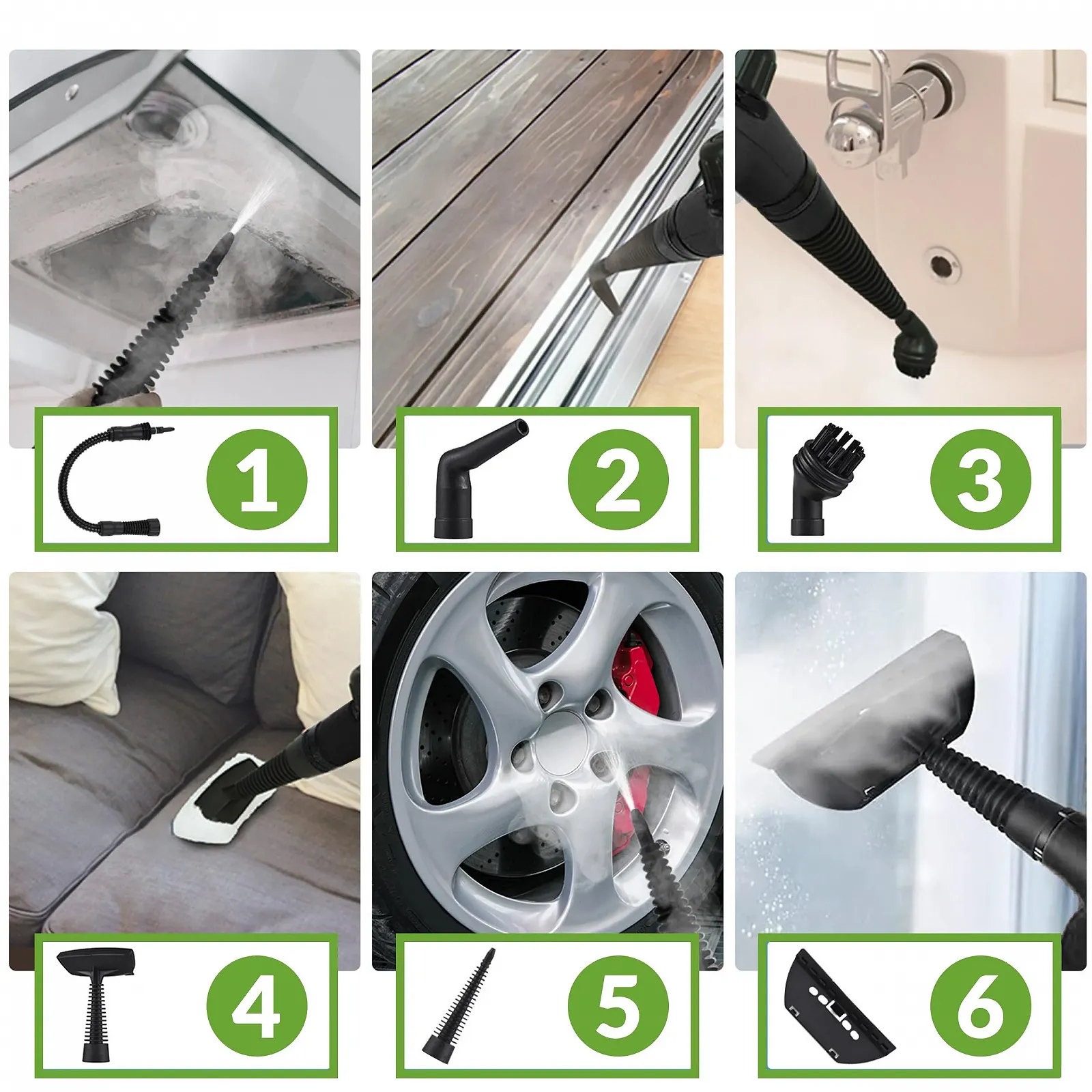 Пароочисник ручний 1000 W 9 насадок 220-240 V, фото №4 Пароочисник ручний 1000 W 9 насадок 220-240 V, фото №4