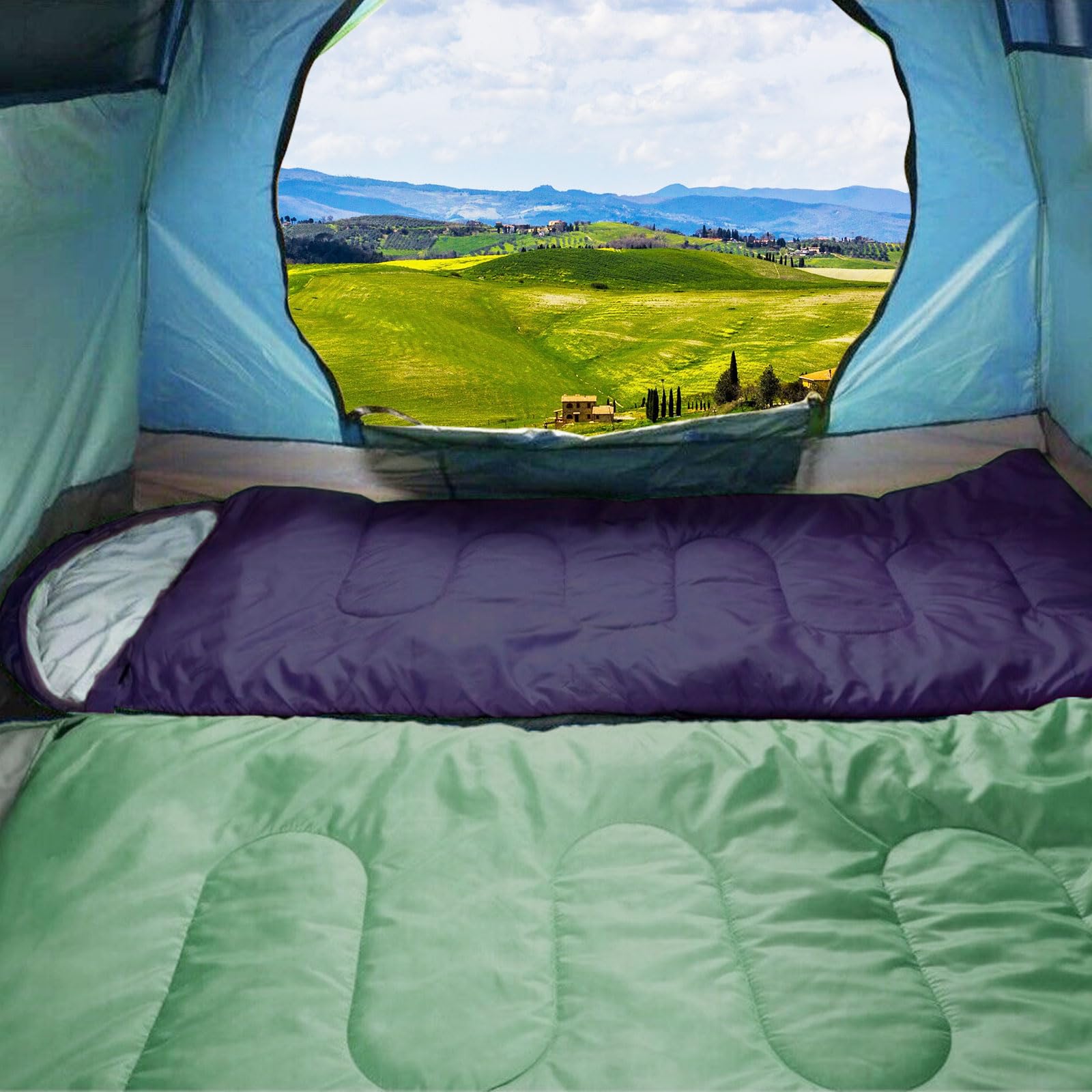 Спальный мешок Bibykivn Outdoor для 3-4 сезонов Летний Для взрослых Одеяло Теплый Водонепроницаемый Легкий Портативный Для кемпинга, фото №6