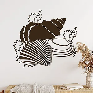 Наклейка на стіну GRAZDesign 082 Shells Bathroom Self-Adhesive Мушлі для ванної 44 x 40 см Бежевий - Фото 1