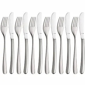 Набір десертних/сніданкових столових приборів WMF Vision Cromargan Protect з нержавіючої сталі, 12 предметів на 6 персон, надзвичайно стійкий до подряпин, з вставним лезом - Фото 1