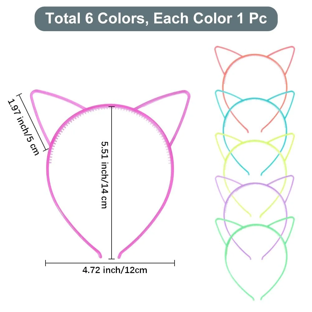 Набір обручів з котячими вушками 6 шт., фото №2