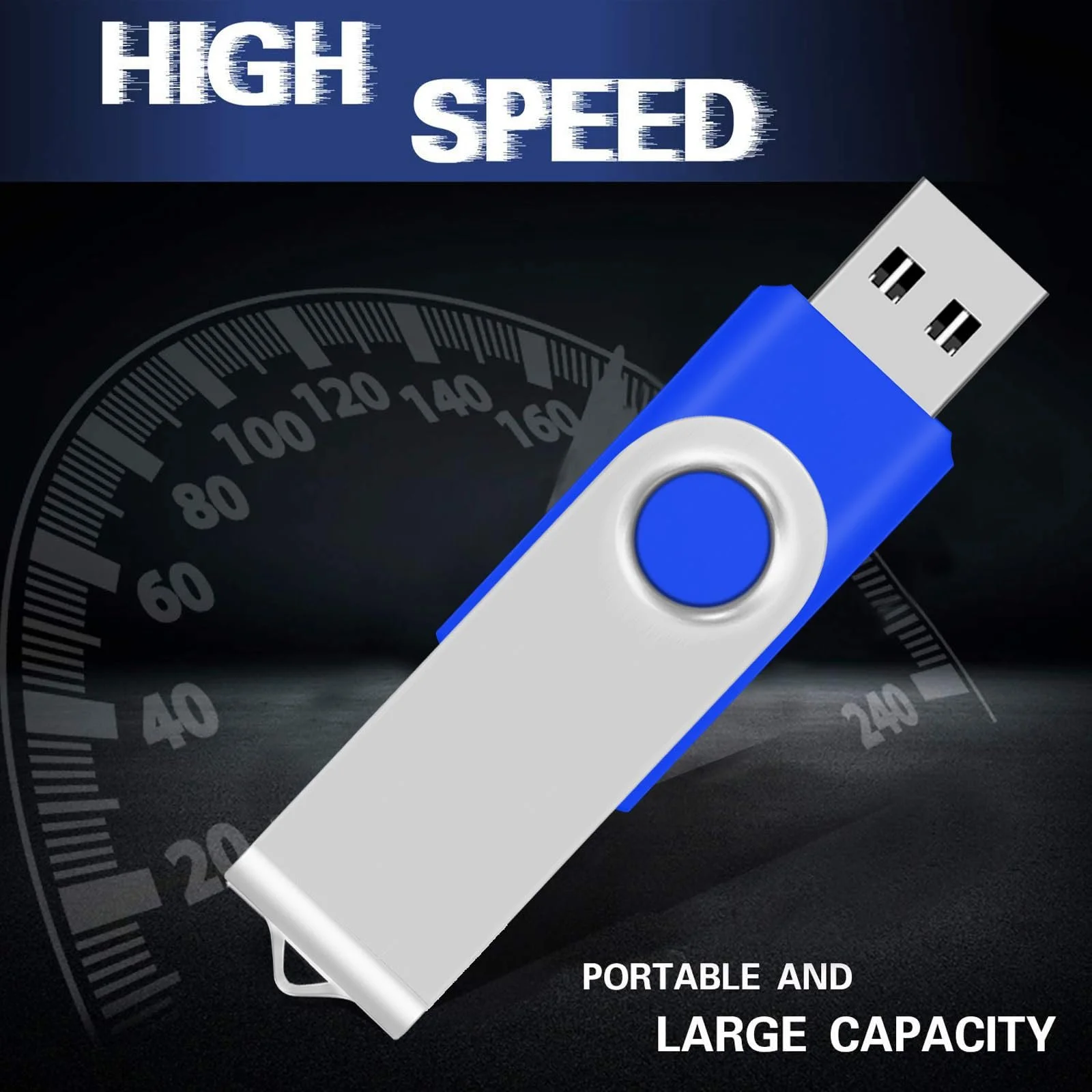 USB-накопичувач AreTop 8 ГБ USB 2.0 10 штук 360 Degree Синій, фото №3