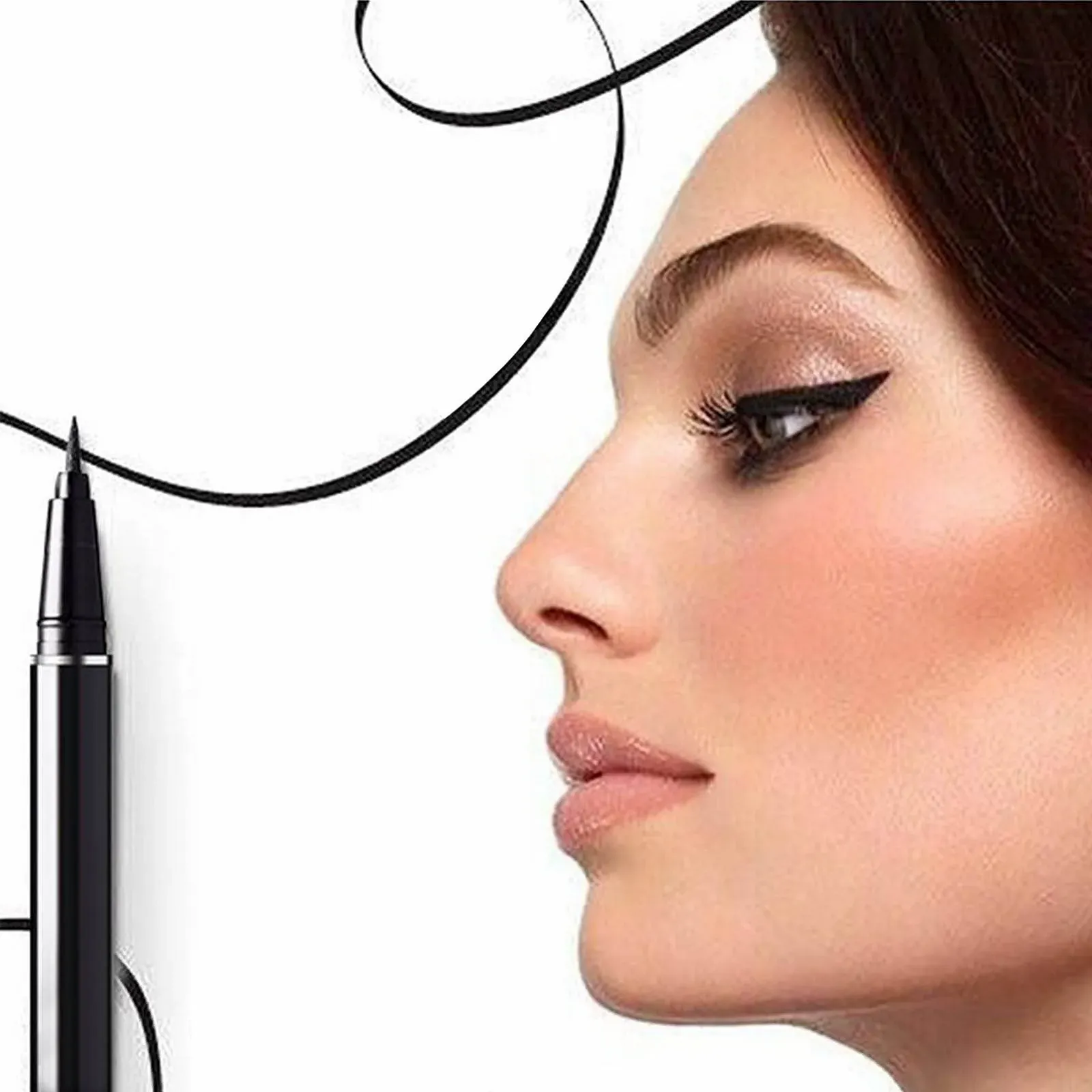 Фломастер-підводка Чорний водостійка, швидковисихаючий, довготривалий з м'яким кінчиком для щоденного макіяжу, легко очищається, для персоналізованого макіяжу очей, фото №1