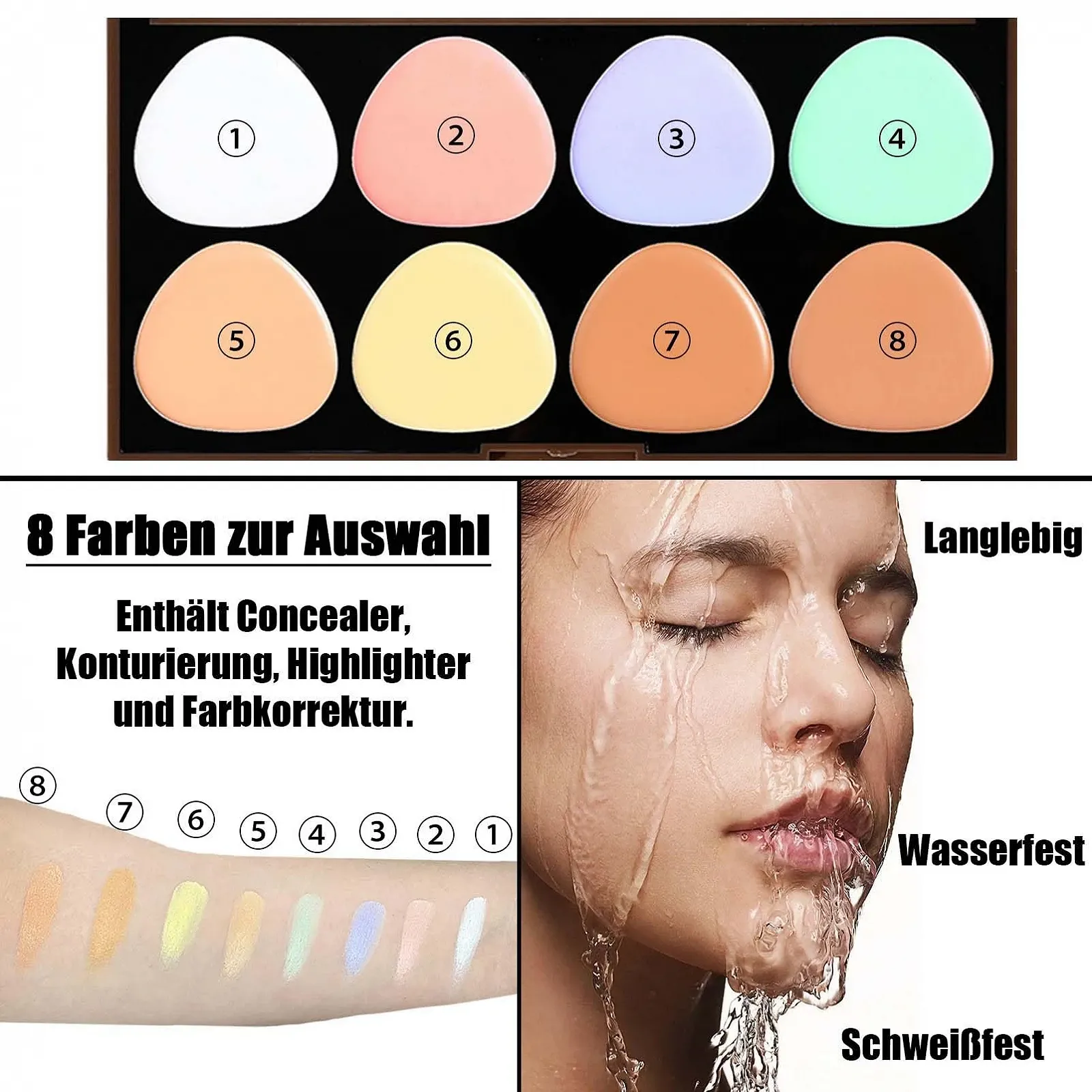 Палетка консилерів EONFAVE 8 кольорів, фото №2 Палетка консилерів EONFAVE 8 кольорів, фото №2