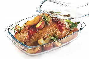 Форма для запікання Sendez скляна з кришкою 5,8 л - Фото 1