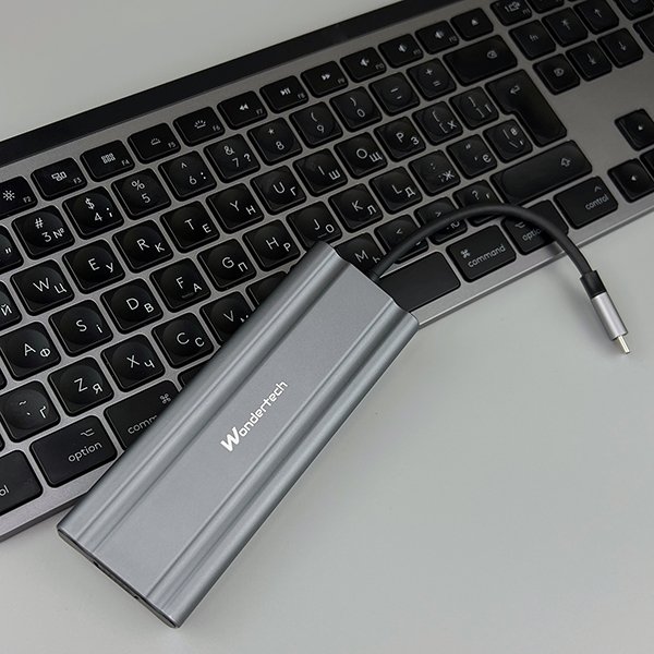 Концентратор Wondertech WT00586 Type-C Hub 10-в-1 для ноутбуків: 4x USB 3.0, 1x USB 2.0, HDMI, VGA, SD/TF, 3,5 мм jack, фото №4