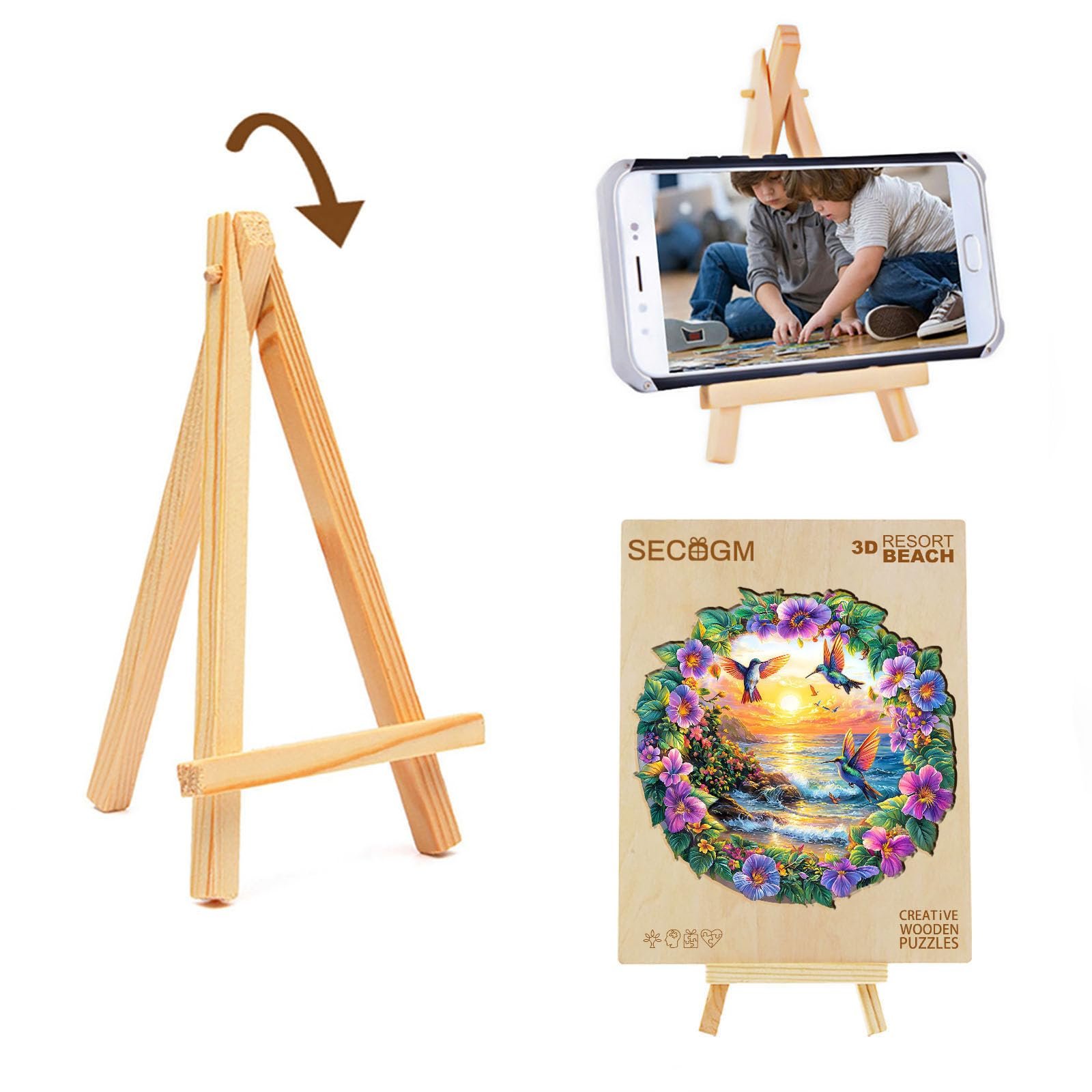 Дерев'яний пазл SECOGM 3D Resort Beach 100 деталей 21,5 x 21,5 см, фото №6 Дерев'яний пазл SECOGM 3D Resort Beach 100 деталей 21,5 x 21,5 см, фото №6