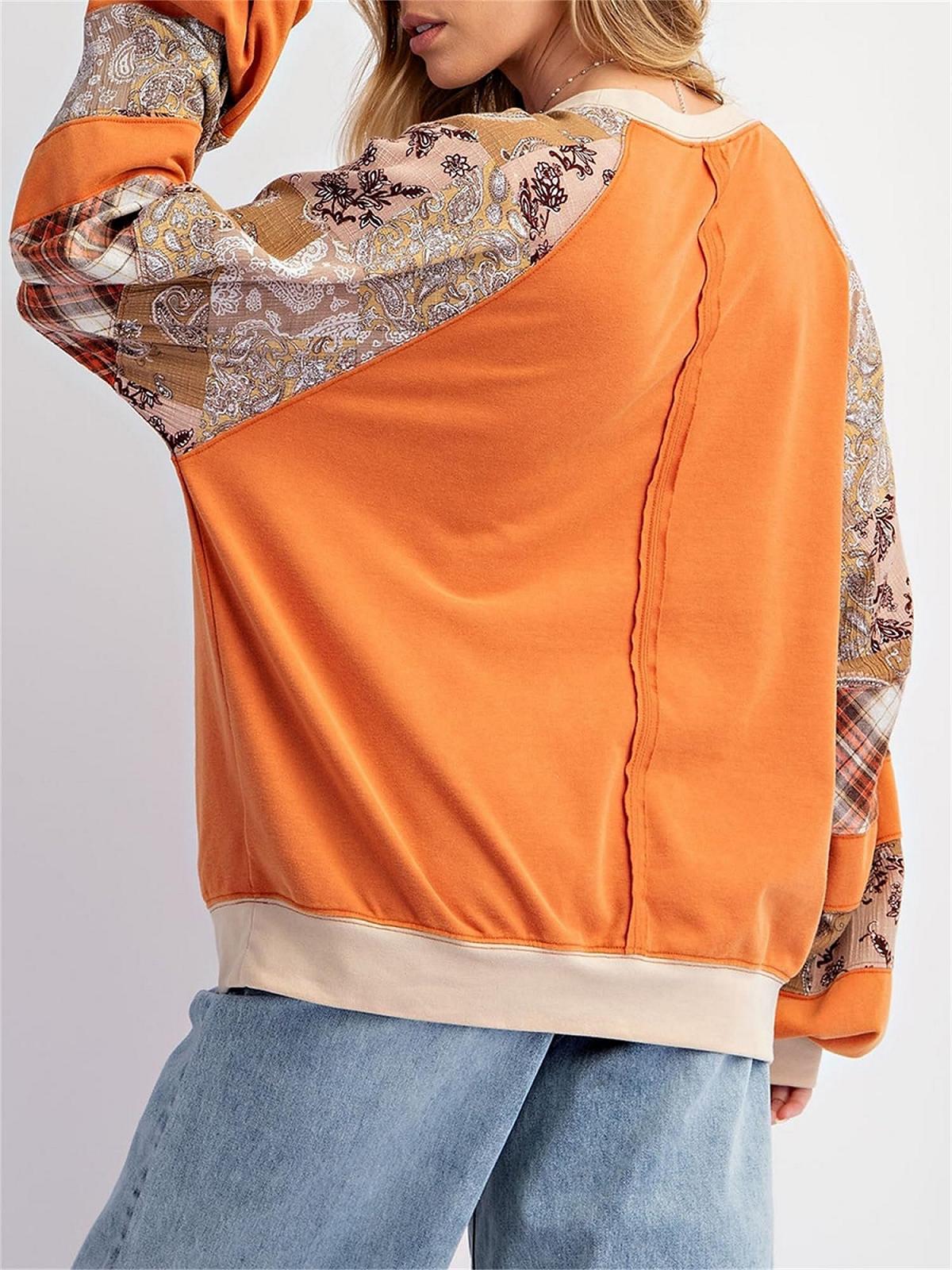 Свитшот SANSIWU Y2K Винтажный, оверсайз, с графическим принтом, для женщин, с длинными рукавами, колор-блок, лоскутный, пуловер, свободная рубашка, уличный стиль, фото №5 Свитшот SANSIWU Y2K Винтажный, оверсайз, с графическим принтом, для женщин, с длинными рукавами, колор-блок, лоскутный, пуловер, свободная рубашка, уличный стиль, фото №5