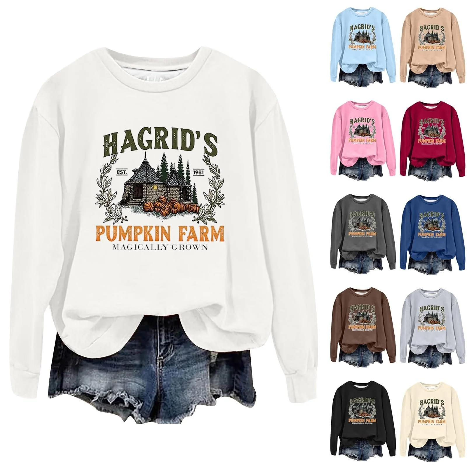 Хелловін Світшот Generisch З принтом гарбуза, жіночий, фото №1 Хелловін Світшот Generisch З принтом гарбуза, жіночий, фото №1