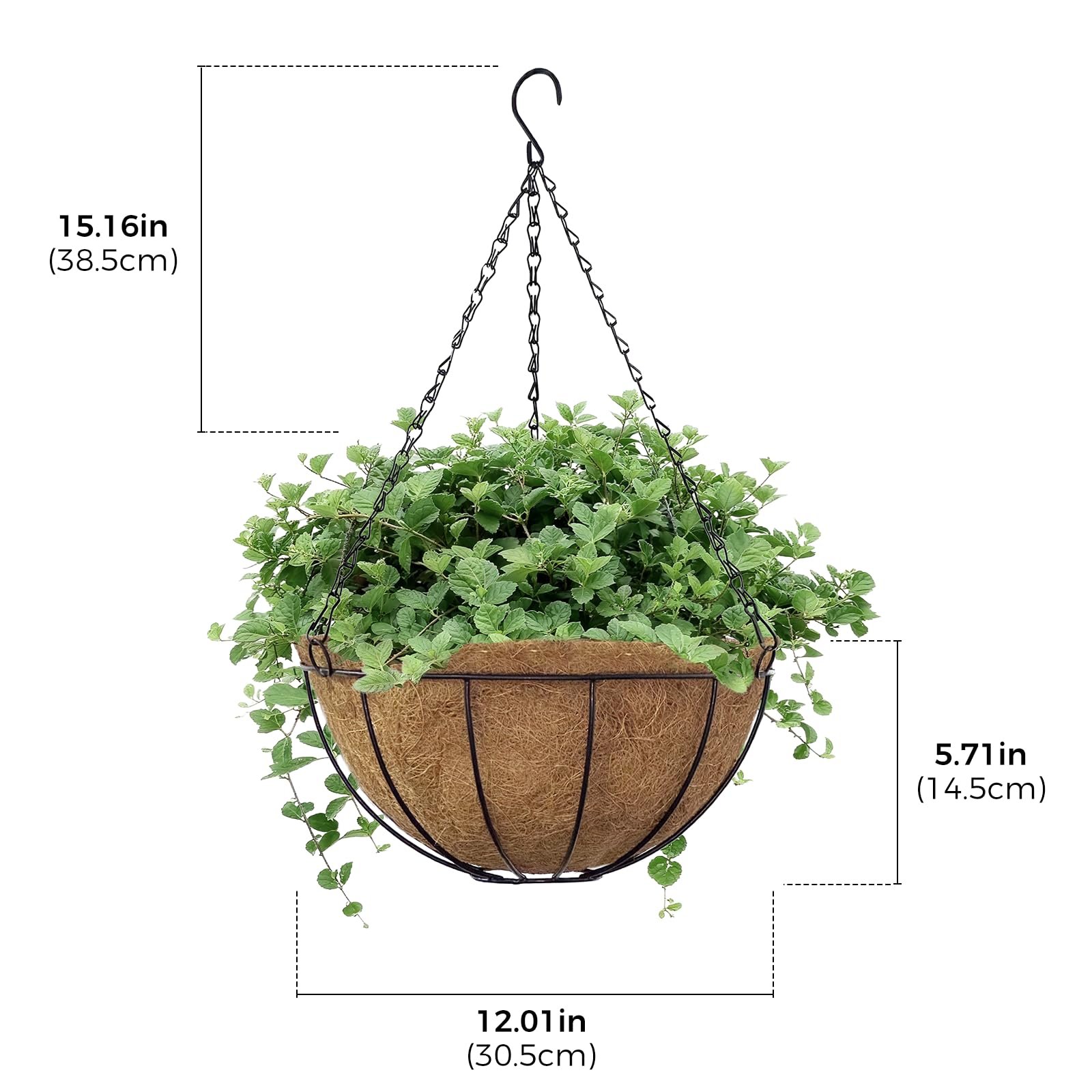 Набір підвісних квіткових горщиків Bamworld 4 шт. 12 дюймів з кокосовим вкладишем, фото №6 Набір підвісних квіткових горщиків Bamworld 4 шт. 12 дюймів з кокосовим вкладишем, фото №6