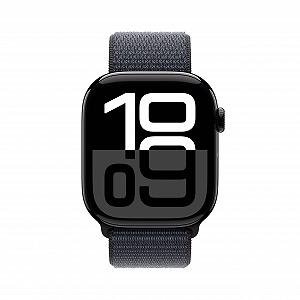 Смарт-годинник Apple Series 10 (GPS + Cellular 46 мм) Алюмінієвий корпус Діамантовий чорний та спортивний ремінець Чорнило (One Size) synthetic.ua - Фото 1