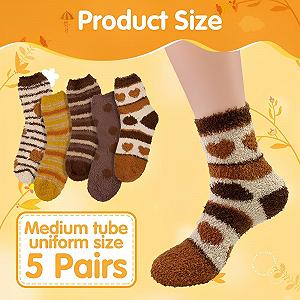 Носки Пушистые Женские 5 пар - Мягкие Зимние Носки для Дома, Теплые Носки Женские, Удобные Пушистые Носки для Холодных Дней (EU 36-43) synthetic.ua - Фото 1