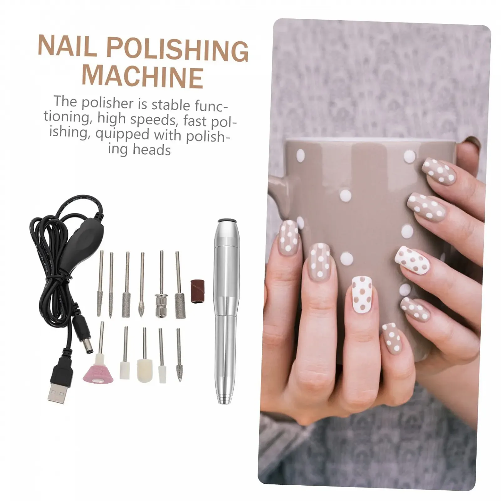 Електричний набір для манікюру WRITWAA 1Satz Kreativer USB, портативний, фото №8