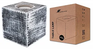 Настільна лампа greenandco Concrete бетонна E27 з вимикачем та вилкою 10 x 10 см чорна - Фото 1