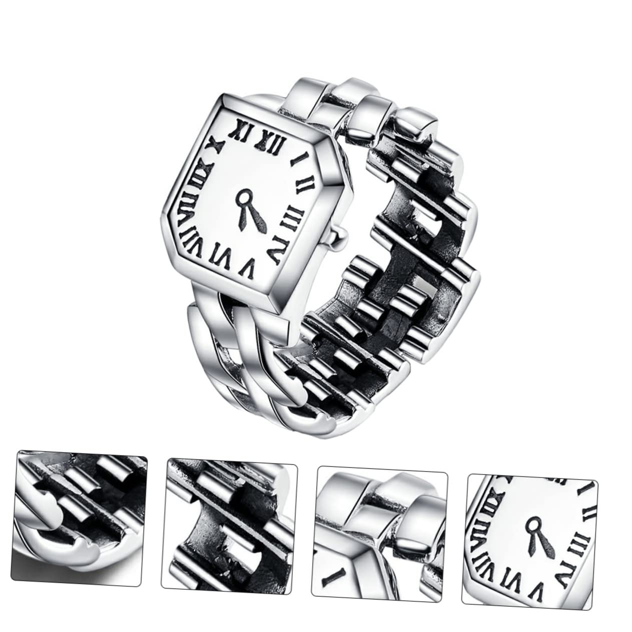 Кольцо-часы PartyKindom Серебристый, фото №3