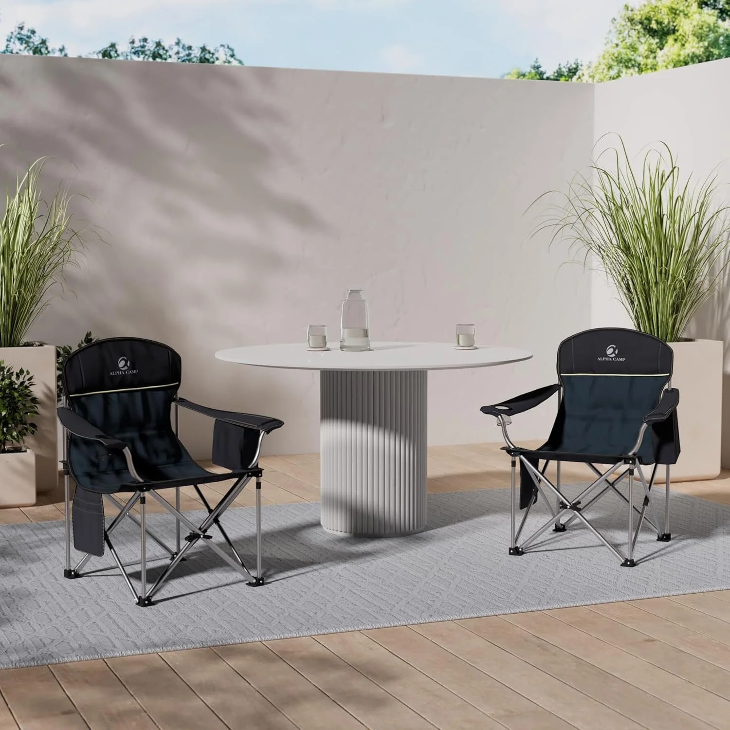 Розкладне крісло для кемпінгу ALPHA CAMP / до 200 кг / Чорно-зелений, фото №2 Розкладне крісло для кемпінгу ALPHA CAMP / до 200 кг / Чорно-зелений, фото №2