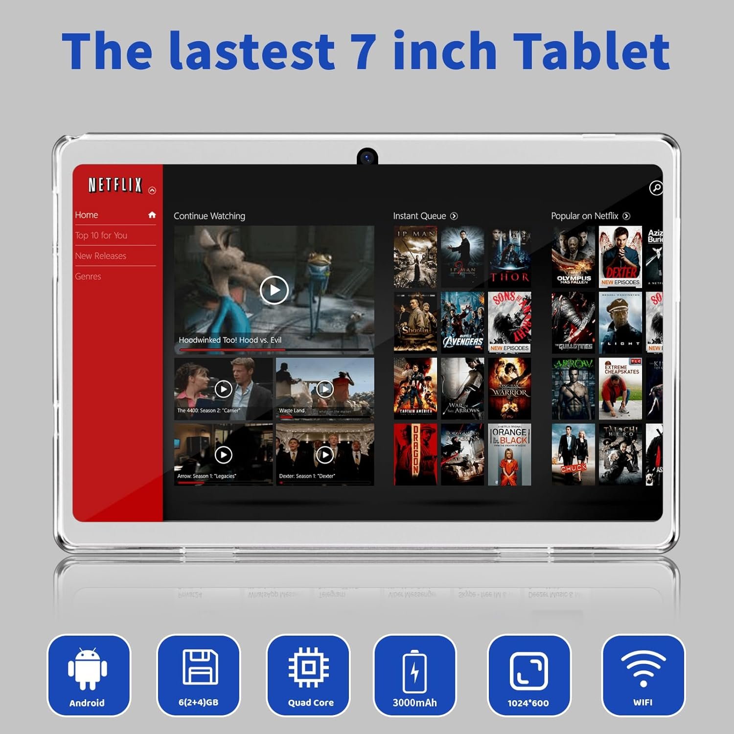 Планшет 7" JIKOCXN K07 Pro 2+4/32Gb 4 ядра Android 11 White, фото №2